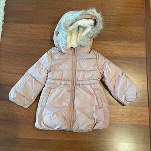 Baby Gap Puffer removable Faux Fur Hood Jacket size 4